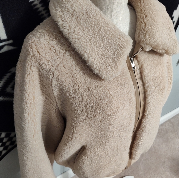 🧸 EUC Donna Salyers Fabulous Furs Slone Faux Sherpa Lined Zip Front Teddy Coat - Picture 13 of 16